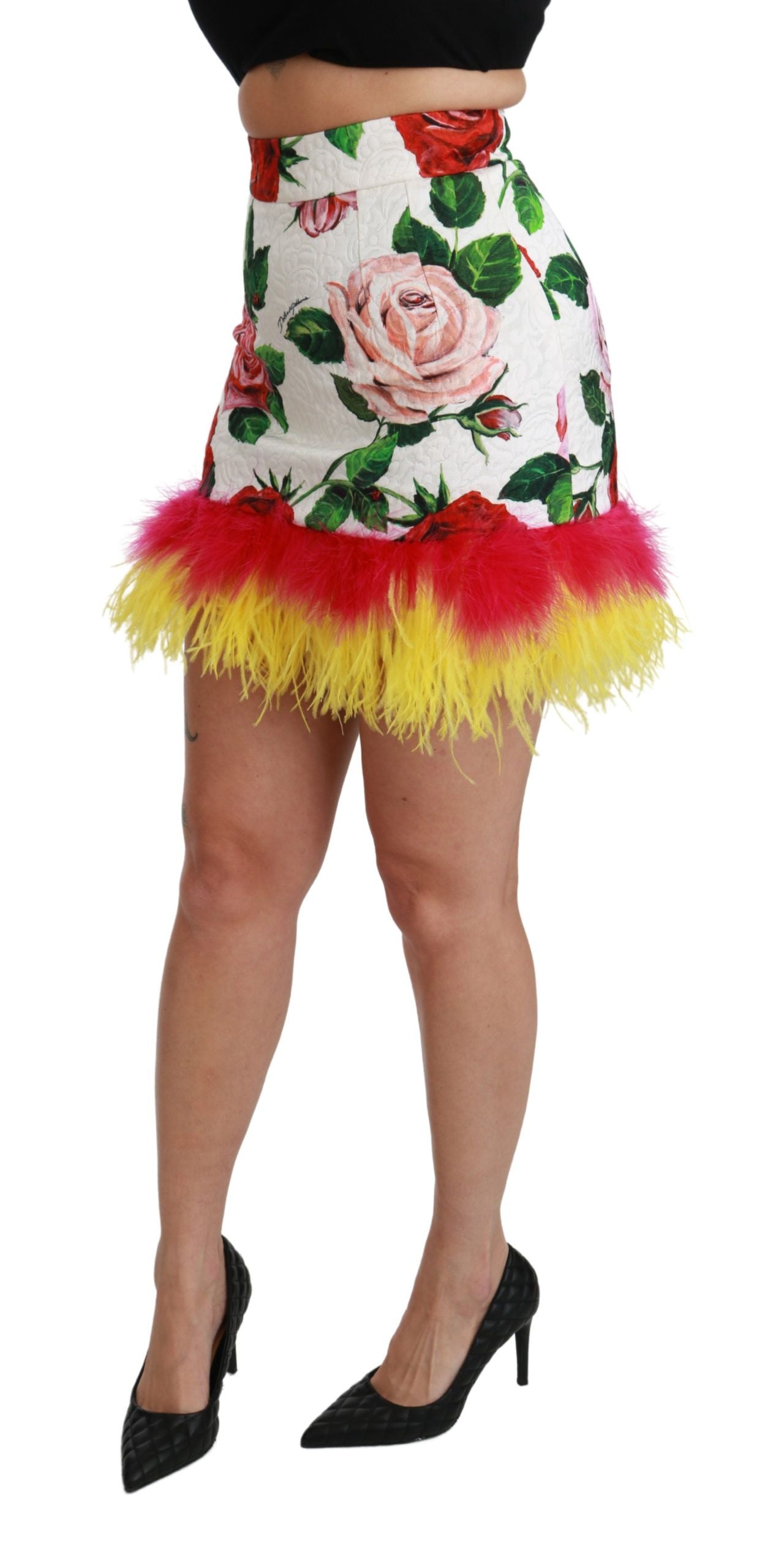 Floral Elegance High Waist Mini Skirt