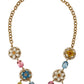 Elegant Multicolor Crystal Gold Necklace