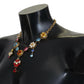 Elegant Multicolor Crystal Gold Necklace