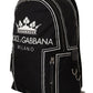 Elegant Monochrome Crown Print Backpack