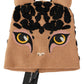 Brown Cats Eye Embroidered Beanie Cashmere Hat