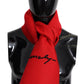 Red Black Wool Unisex Winter Warm Scarf Wrap Shawl
