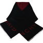 Black Red Wool Unisex Winter Warm Wrap Scarf Shawl