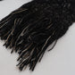 Elegant Virgin Wool Blend Black Scarf