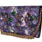 Elegant Purple Leather Shoulder Bag