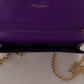 Elegant Purple Leather Shoulder Bag