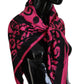 Elegant Pink Silk Square Scarf