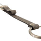 Gray Textured Leather Silver Metal Hook Keychain