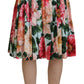 Chic High Waist Floral Knee Length Skirt