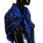 Elegant Silk Square Scarf in Royal Blue