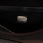 Elegant Leather Clutch in Gray & Bordeaux