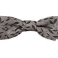Elegant Gray Silk Bow Tie