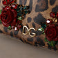 Elegant Leopard Print Phone Cover with Crystals