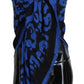 Elegant Blue Cashmere Blend Square Scarf
