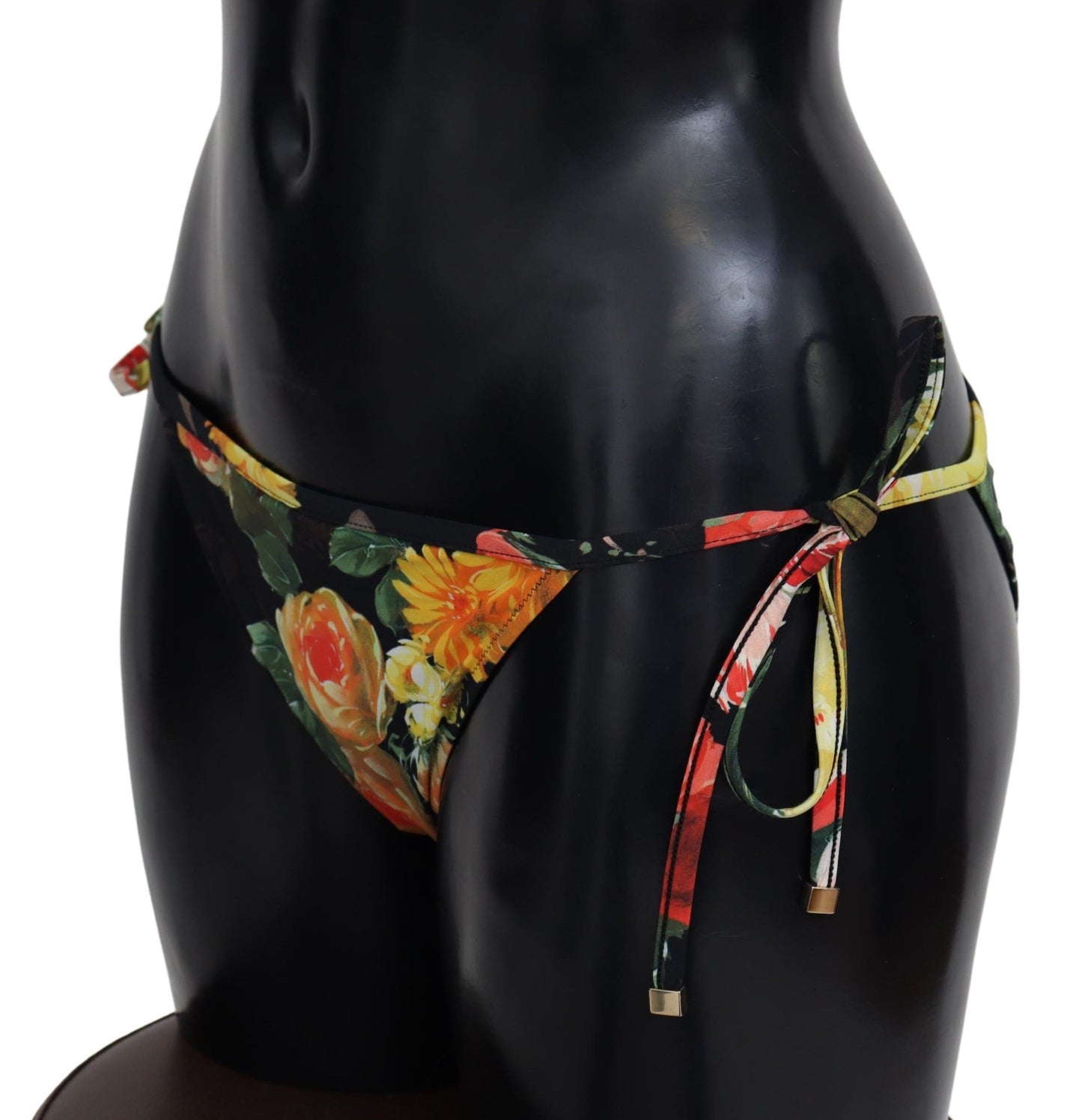 Elegant Black Floral Bikini Bottom