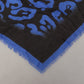 Elegant Blue Cashmere Blend Square Scarf