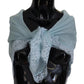 Elegant Silk Square Scarf in Light Blue