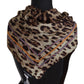 Elegant Leopard Silk Square Scarf