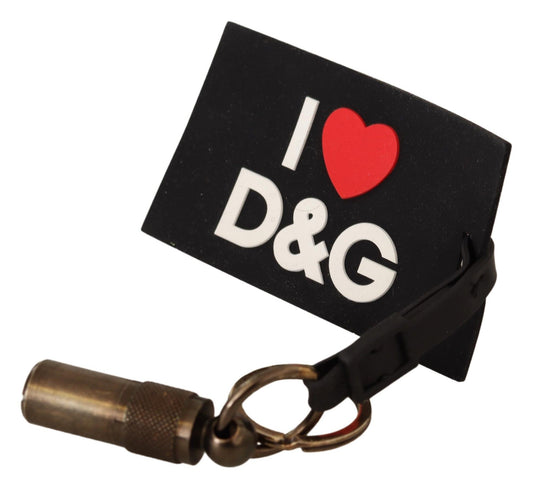 Elegant Rubber DG Logo Heart Keyring