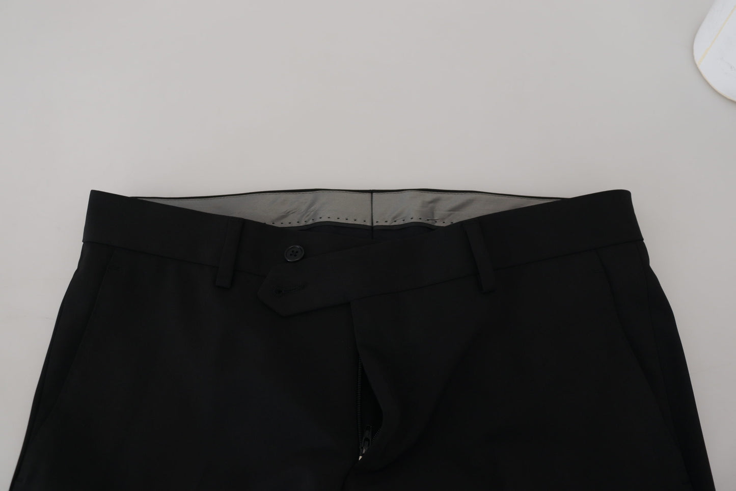 Elegant Black Stretch Cotton Pants