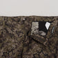 Elegant Military Print Cotton Shorts