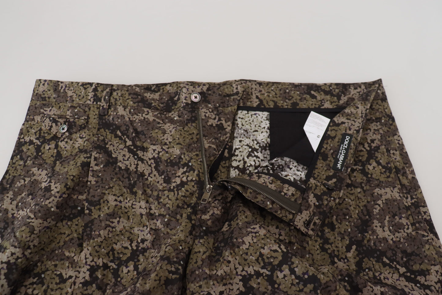 Elegant Military Print Cotton Shorts