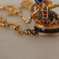 Regal Crown Pendant Necklace in Gold