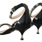 Elegant Black Leather Heels Sandals