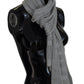 Elegant Gray Knitted Designer Scarf