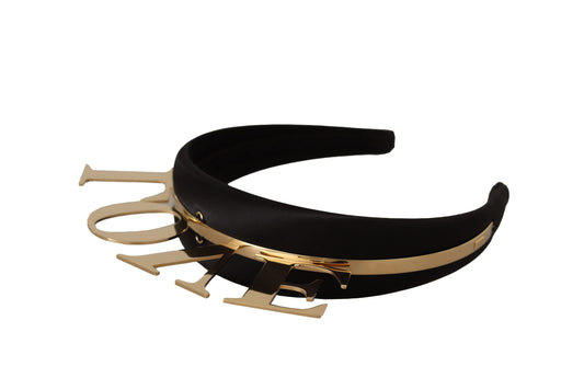 Elegant Black Gold Love Diadem Headband