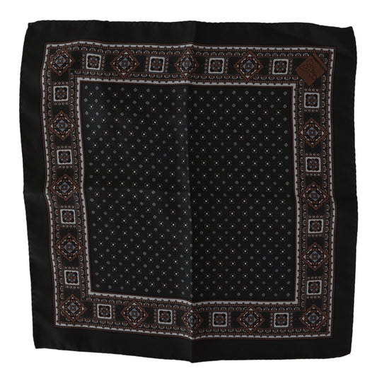 Elegant Black Silk Pocket Square