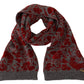 Chic Red and Grey Cotton Wrap Scarf