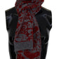 Chic Red and Grey Cotton Wrap Scarf