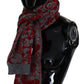 Chic Red and Grey Cotton Wrap Scarf