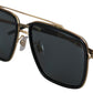 Elegant Gold-Tinted Men's Sunglasses