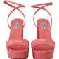Chic Pink Patent Leather Platform Sandals