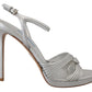 Elegant Silver Stiletto Heels Sandals