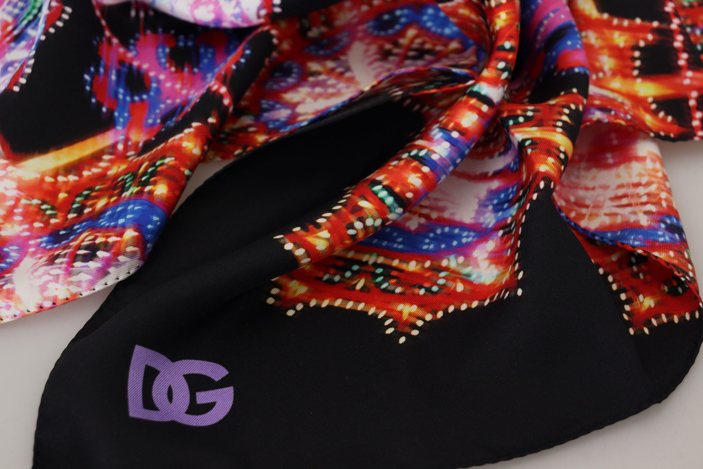 Elegant Multicolor Silk Square Scarf