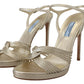 Elegant Gold Stiletto Heel Sandals