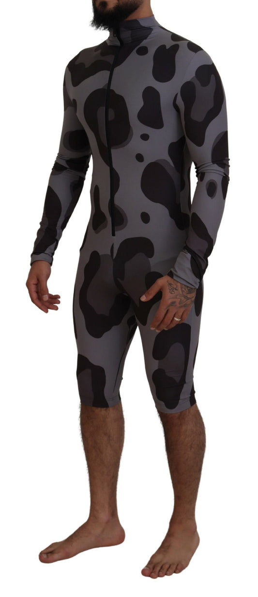 Elite Gray Patterned Men's Wetsuit Swimwear
