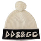 Elegant White Cashmere Beanie Hat