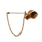 Elegant Gold Tone Brass Brooch Pin