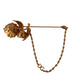 Elegant Gold Tone Brass Brooch Pin
