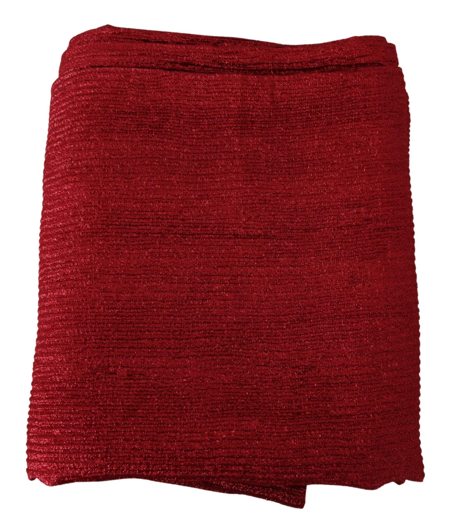 Metallic Red Wool Blend Shawl Wrap Scarf