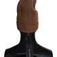 Elegant Brown Cashmere Beanie Hat