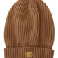 Elegant Brown Cashmere Beanie Hat