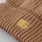 Elegant Brown Cashmere Beanie Hat