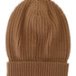 Elegant Brown Cashmere Beanie Hat