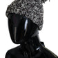 Multicolor Knit Beanie with Fur Pom