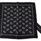 Black Patterned Square Scarf  Silk  Handkerchief